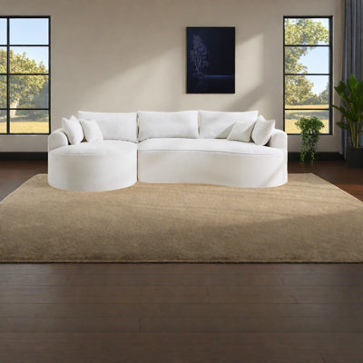 Modern Chenille Sofa, Spacious 124.5-inch Design For Home Living