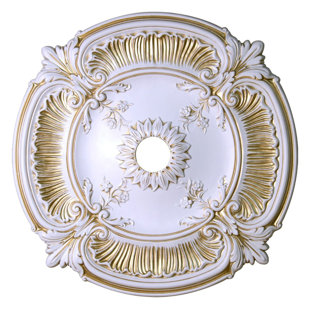 Médaillon de plafond rond à motif floral blanc antique 30 po Artistry Lighting (ARP26-F1)