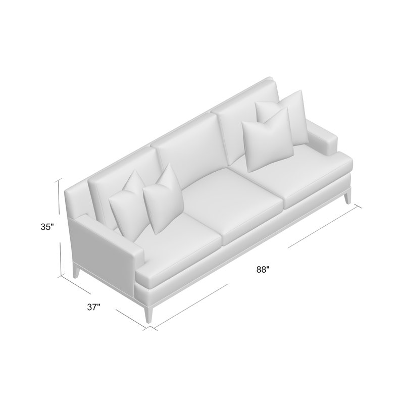 Dapper Sofa, American Walnut, Margaret Uniform, Amelia Azalea
