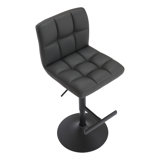 Hetal Swivel Upholstered Adjustable Height Counter Stool with Metal Frame