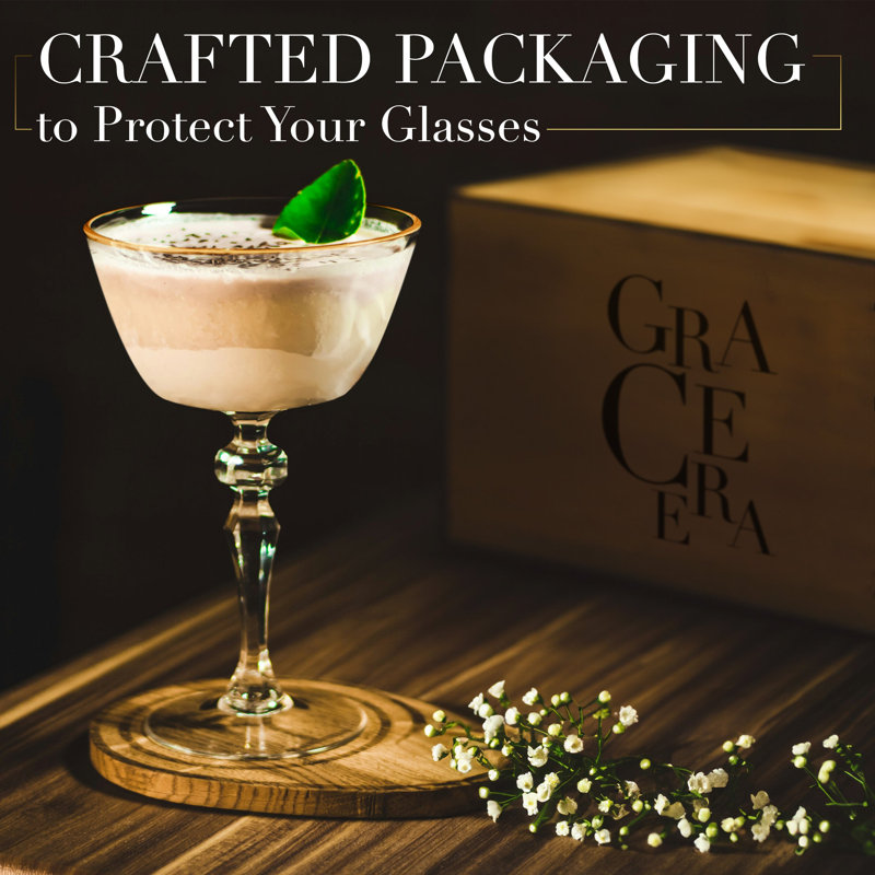 Zelda Stemless Martini Glass Set of 2 Textured Cocktail Glasses and Drinking Glass with Modern Barware Elegant