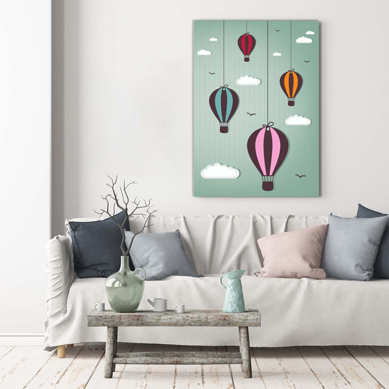 Flying Balloons - Wrapped Canvas Print