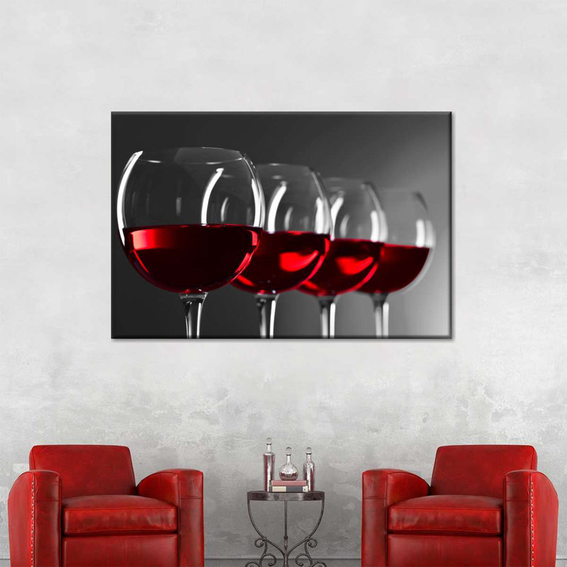 Red Wine Row sur impression sur toile, H 8 po x l 12 po x P 1 po