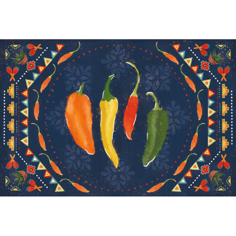 Tex Tex Fiesta I Dark par Veronique Charron - peinture sur toile tendue, H 8 po x l 12 po