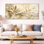«Neutral Palm Leaves Drift II - Beige Tropical», art sur toile encadré