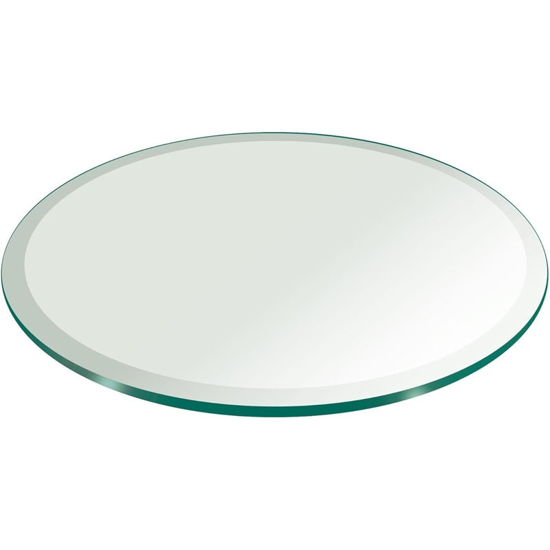 Round Glass table top - 1/4" Thick - Beveled Edge, 16" H x 16" W x 3" D