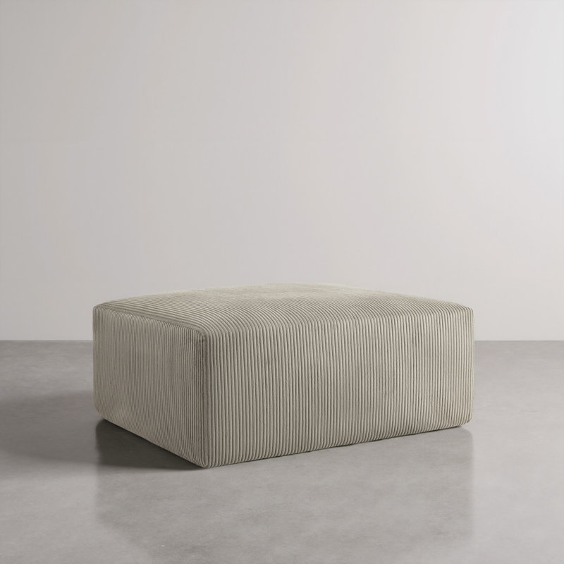 40.12cm Wide Rectangle Solid Colour Ottoman, Brown