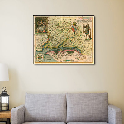 24 "X 32", carte de la Virginie, affiche rétro C1627