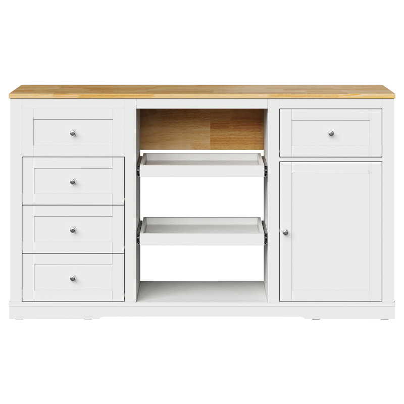 Updated Height Kitchen Island with Drop Leaf and Charge Station