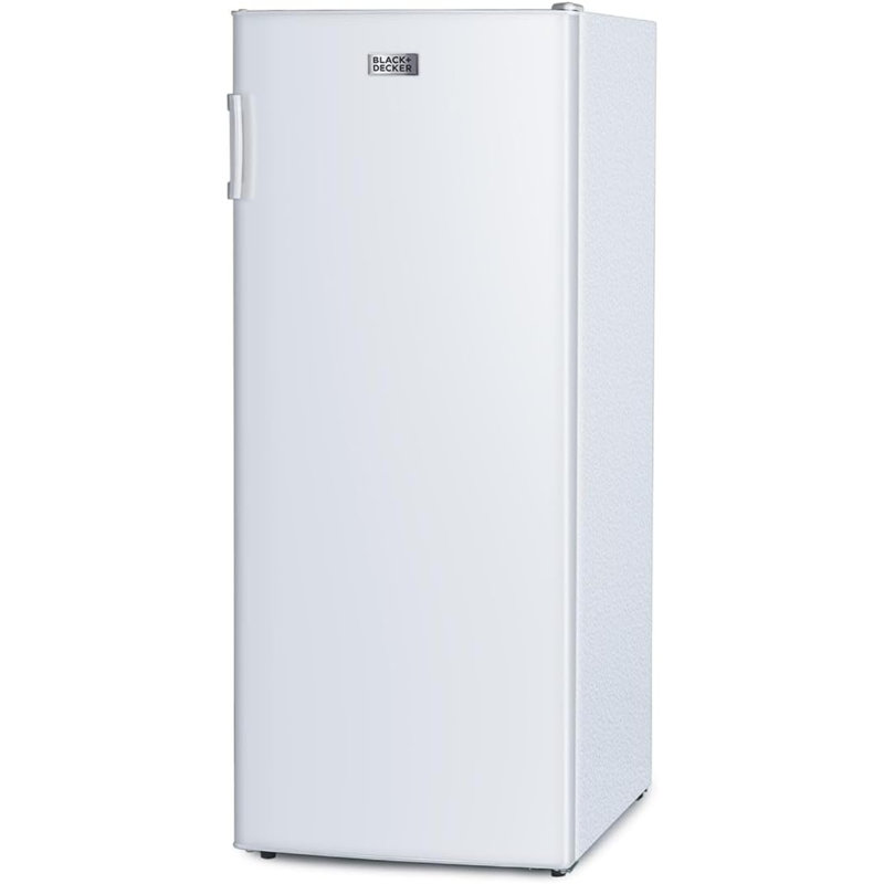 BLACK+DECKER 10 Cu. Ft. Upright Freezer, Stand Up Freezer with Mechanical Temperature Control, Freezer Upright with 3 Shelves and 4 Door Bins, Manual Defrost, R600a Refrigerant, BUF1000LW, White