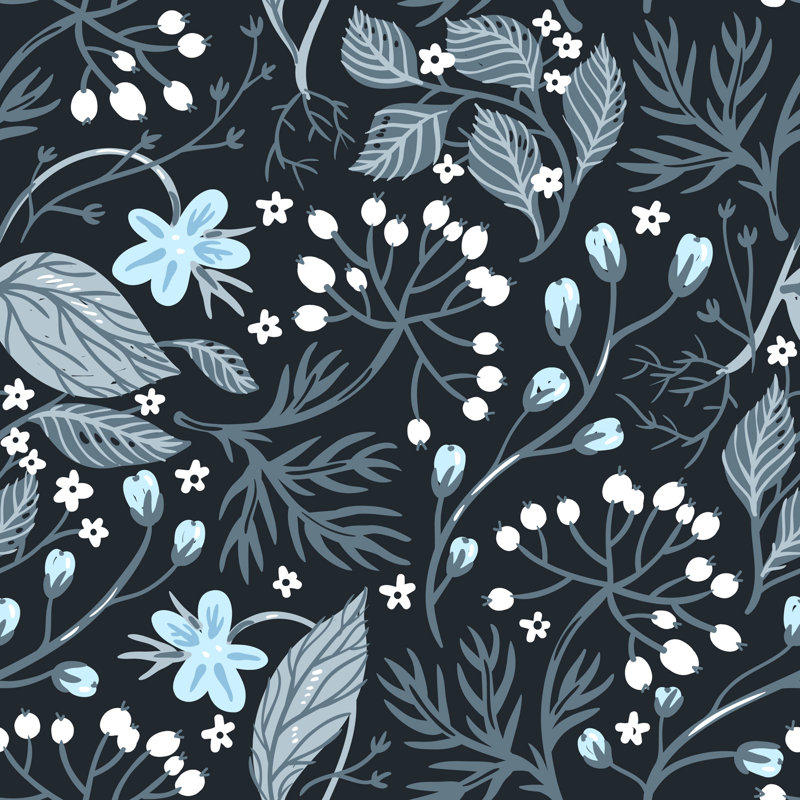 Rouleau de papier peint adhésif Prairieburg Berries, L 16,67 po x l 25 po