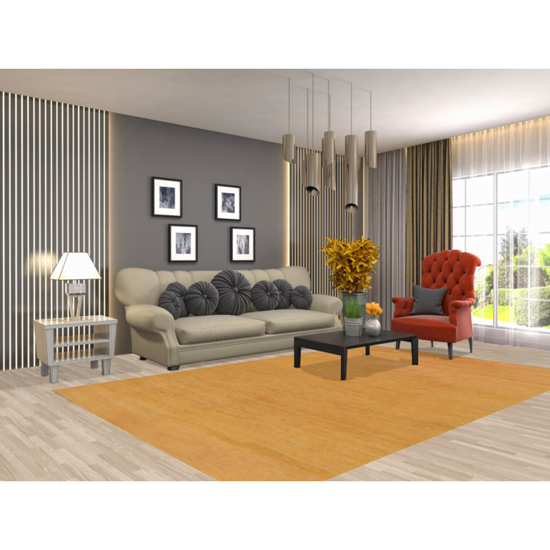 Tapis jaune moderne Gabbeh 7 x 10