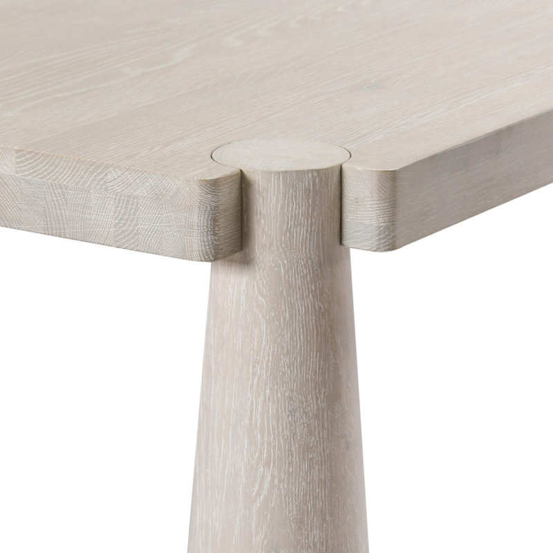 Atrop 102" Oak Wood Dining Table, Beige