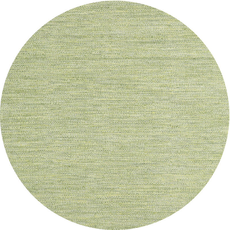 Tapis vert contemporain en laine, Rond 5 pi