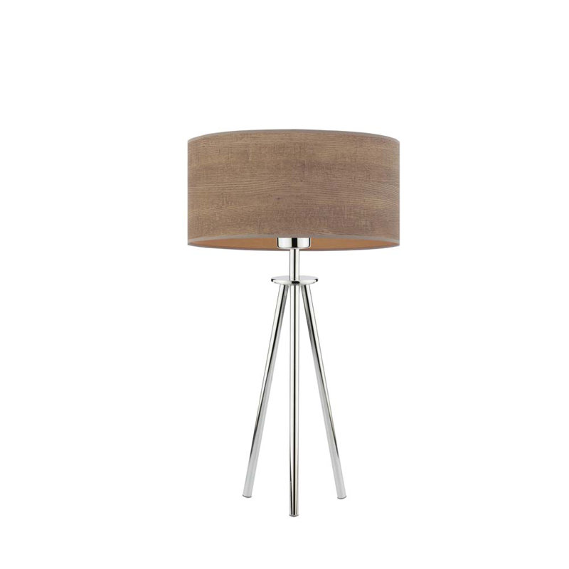 Brunswick Metal Tripod Lamp, Brown, Silver