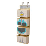 3 Sprouts - Children's Nursery Over the Door Organizer with Hooks - Ostrich