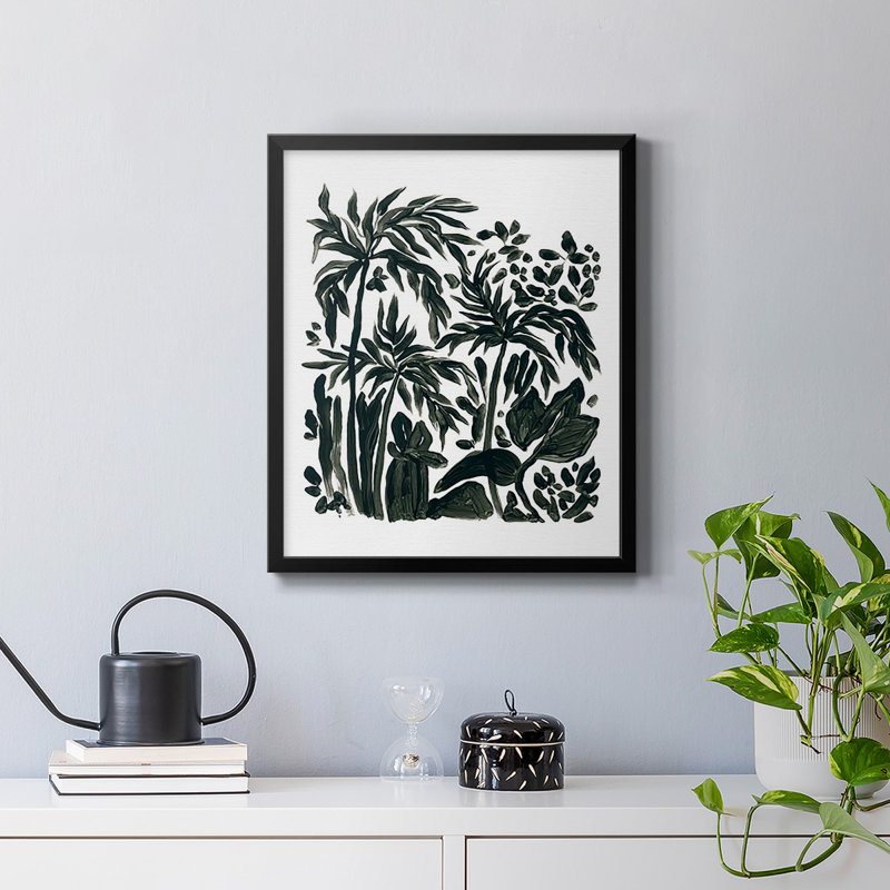Encre Jungle III, toile encadrée de qualité supérieure - prête à être accrochée, Noir, H 24 po x l 20 po