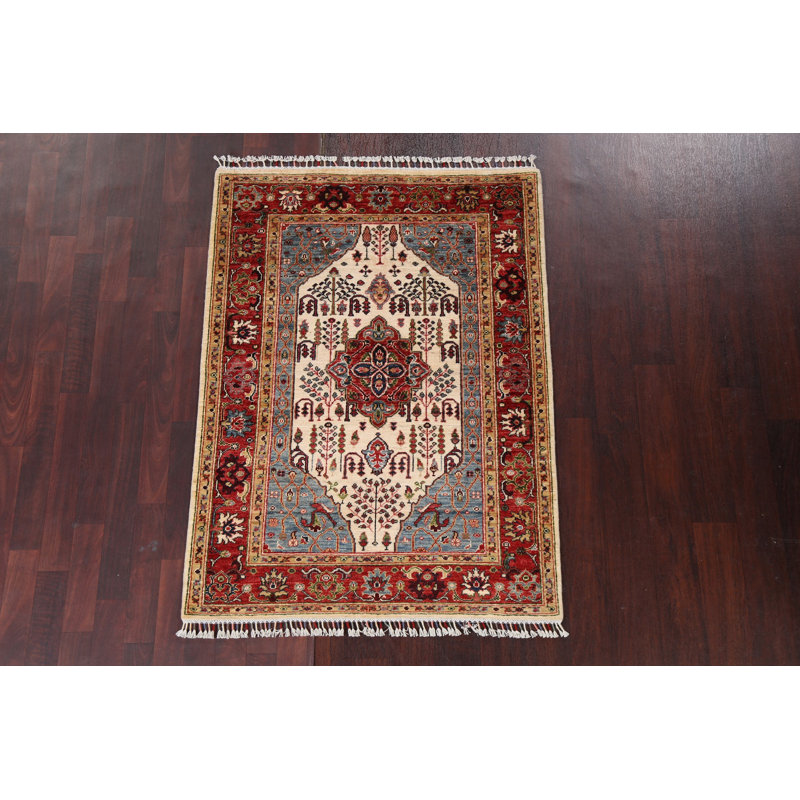 Tapis en laine à teinture végétale Ziegler noué à la main 4 x 5