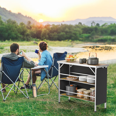  Rectangular Aluminum Patio Folding Bar Table