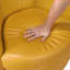 Fauteuil d'appoint en cuir fleur moutarde et moutarde