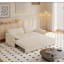 Canapé-lit escamotable, canapé-lit convertible 3 en 1 avec rangement latéral, causeuse en velours multifonctionnelle pour le salon
