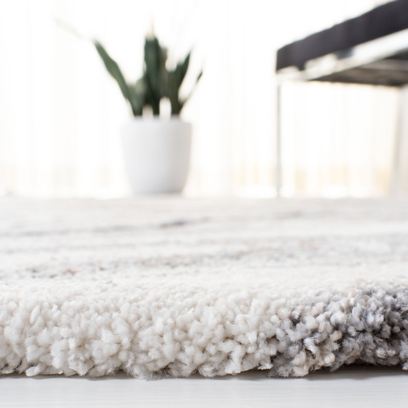 Tapis gris / ivoire / taupe Makenna, Rond 6 pi 7 po