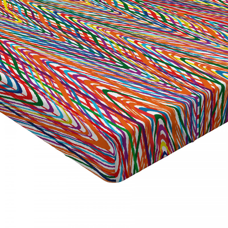 Microfiber Abstract Fitted Sheet, Twin Fitted Sheet