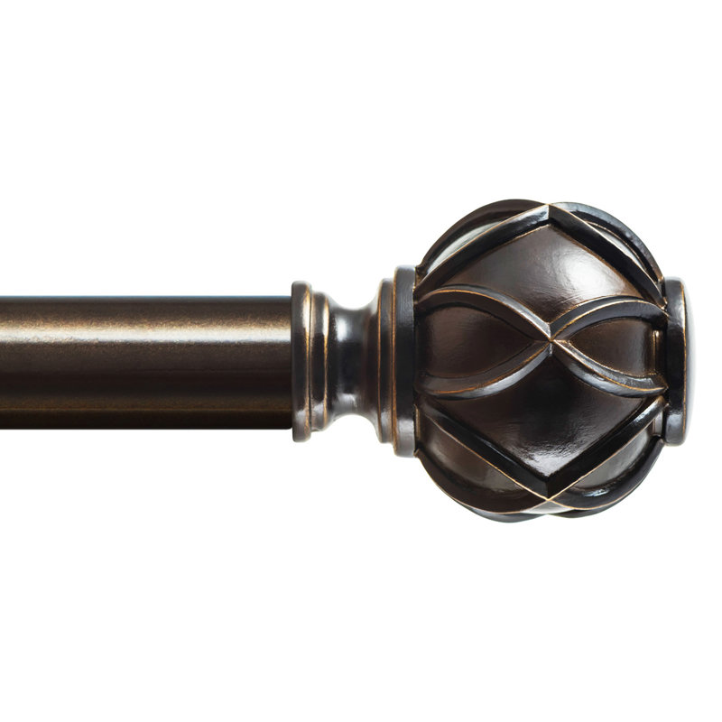 Tringle à rideaux simple réglable 1 po Saniyah, 72" - 144", Bronze