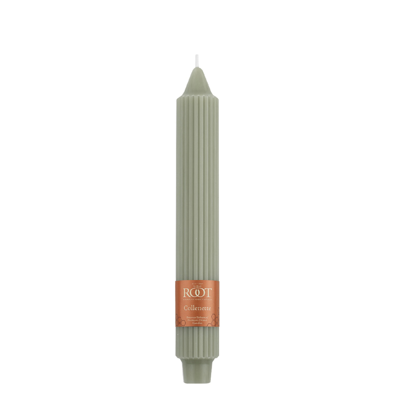 Unscented Taper Candle, 9" H x 1.25" W x 1.25" D, Sage Green