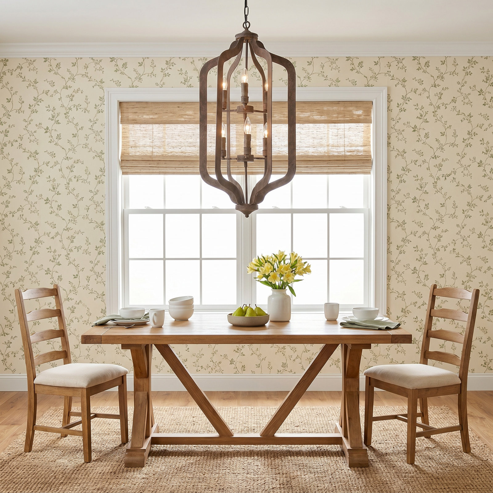 6 - Light Metal Geometric Chandelier
