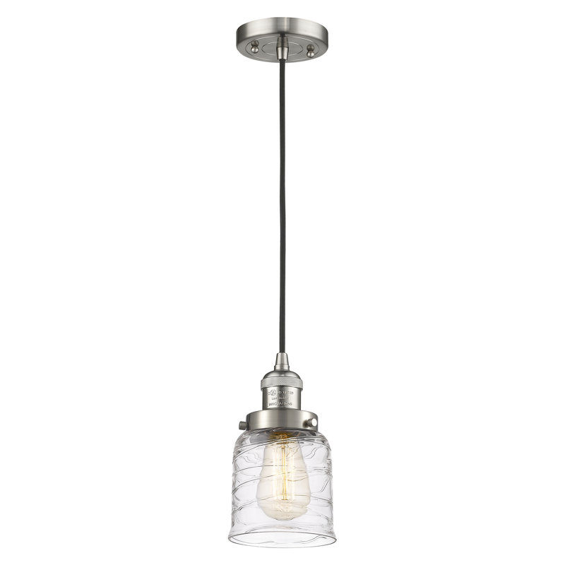 Saenz 1-Light Single Bell Pendant, Brushed Satin Nickel