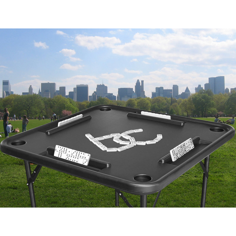 Bene Casa 38" Black Foldable Domino and Game Table