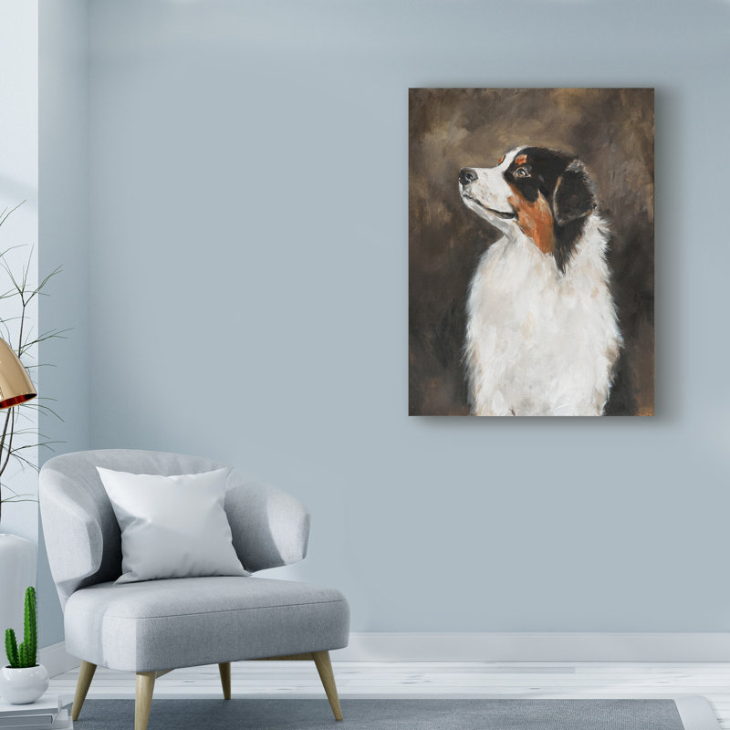 « australian berger abstract », reproduction de peinture à l’acrylique sur toile tendue, H 19 po x l 14 po x P 2 po