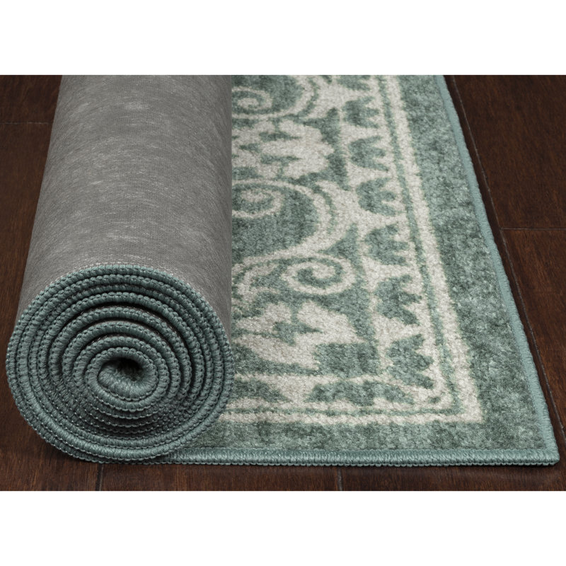 Tapis oriental intense Dreyfuss, Rectangle 3 pi 4 po x 5 pi, Vert