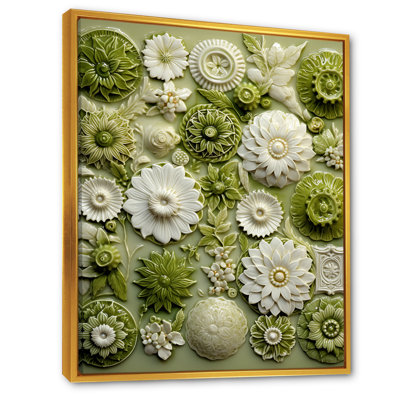Carreaux floraux verts « Botanicals » I - Décoration murale « Botanicals »