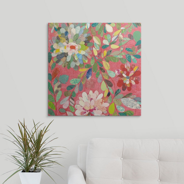 «Red and Pink Dahlia III», impression de Candra Boggs, H 24 po x l 24 po x P 1,5 po, Toile