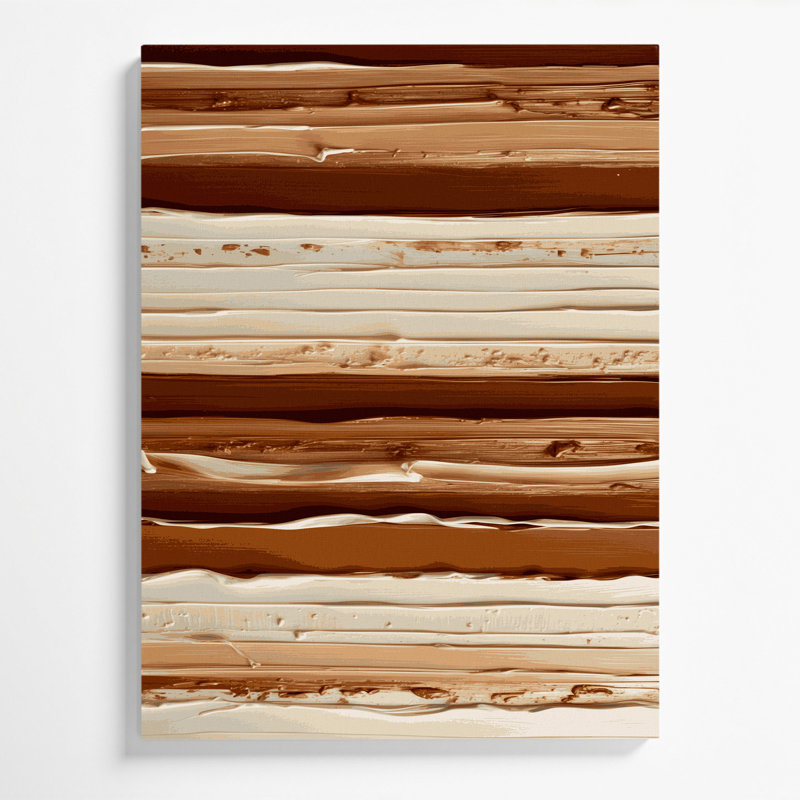Art mural sur toile beige cannelle, H 16 po x l 20 po