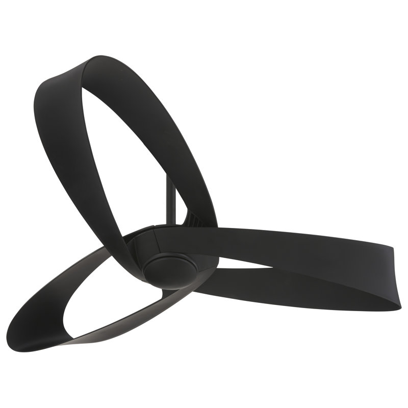 52" Black ABS Blade Ceiling Fan with Remote Control
