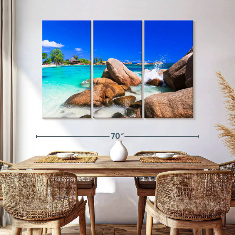 Gillard Seychelles, île tropicale, H 42 po x l 65 po