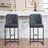 Set Of 2,Modern Upholstered Bar Stool With Button-Tufted Backrest, Counter Height Chair With Sturdy Metal Frame, Comfortable Padded Seat For Kitchen, Bar, Or Dining Room