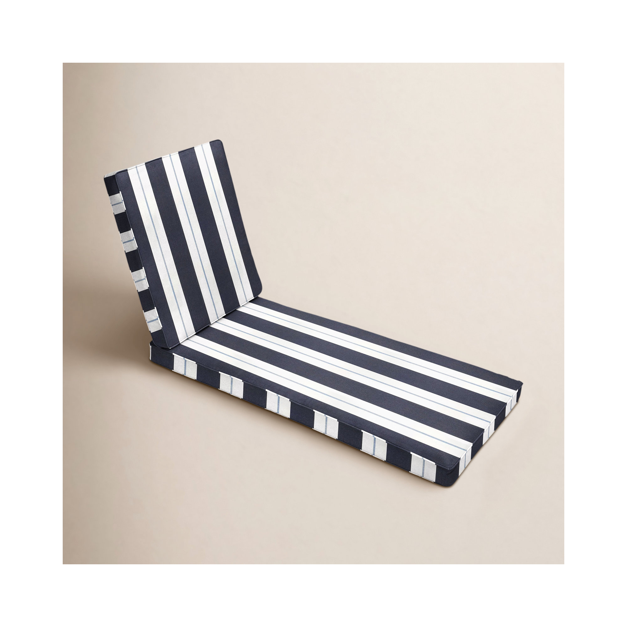 Deana Indoor/Outdoor Sunbrella® Seat/Back Cushion, Navy Stripe Sunbrella®, 21'' W x 78'' D