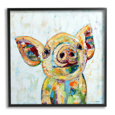 «Happy Farm Pig», art de la giclée moderne par Jen Seeley