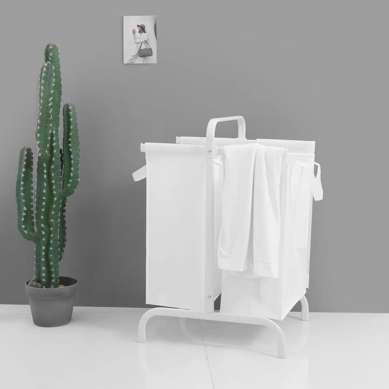 110L 2 Laundry Basket With Lid, White Cloth Hamper For Clothes & Storage, Dependable Storage Cards Large Basket, Lid And Sorting , Big