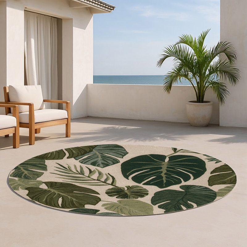 Tapis vert d'intérieur et d'extérieur Botanical, Rond 5 pi