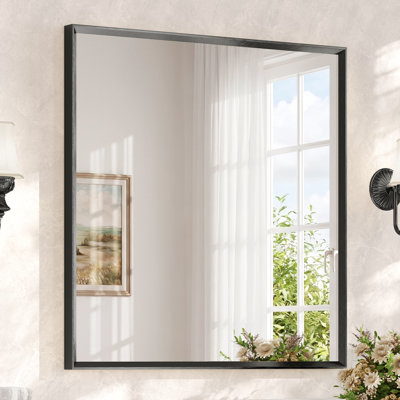Miroir de salle de bain avec cadre en aluminium et verre trempé