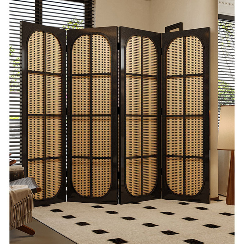 Paravent en pin tissé en rotin Zen, H 74,8 po x l 78,74 po x P 1,57 po