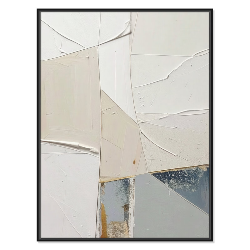 «Plastering II» par Alonza Saunders, Toile avec cadre, L 31,5 po x H 41,5 po, Cadre flottant noir