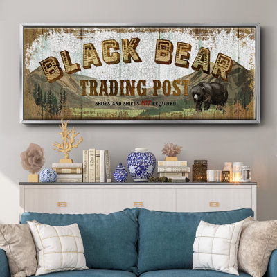 Black Bear Trading Post Framed Canvas