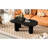 Black Coffee Table, 44'' X 25.9'', 1.5'' Thick. Cream Style, 3 Legs, Easy Install, Round Edge For Living Room Interior