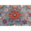Tapis unique gris / rouge / bleu de 8 pi 10 po x 11 pi 10 po